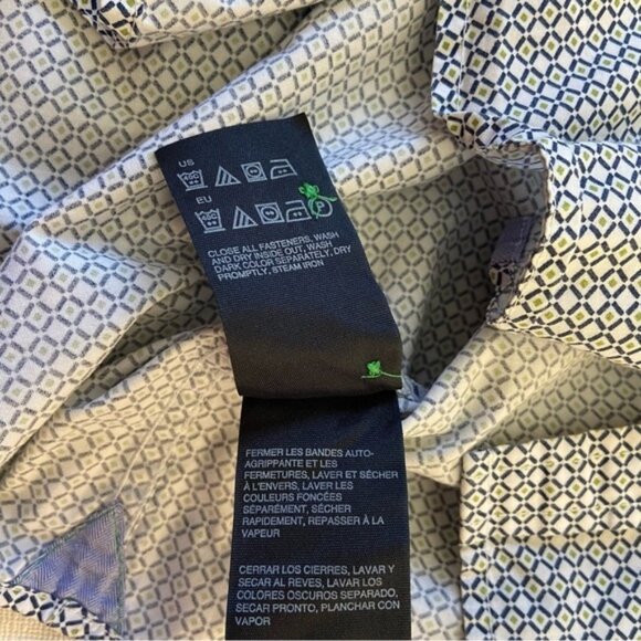 Tommy Hilfiger button down shirt New York fit blue white green 100% cotton Small - Picture 7 of 11